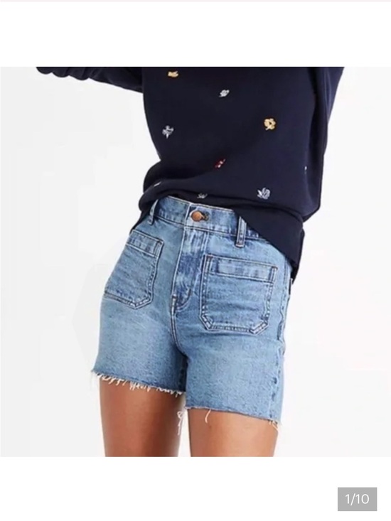 Madewell Pants - Madewell High Rise Patch Pocket Denim Shorts Size 27